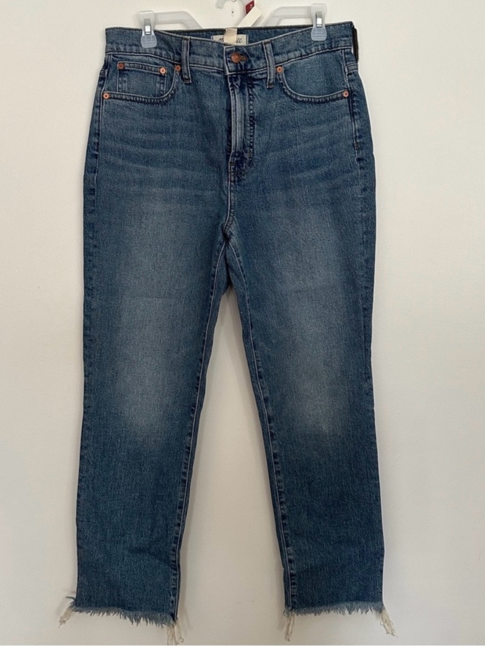 NWT Madewell Perfect Vintage Crop Jean Womens 30W Medium Wash Blue